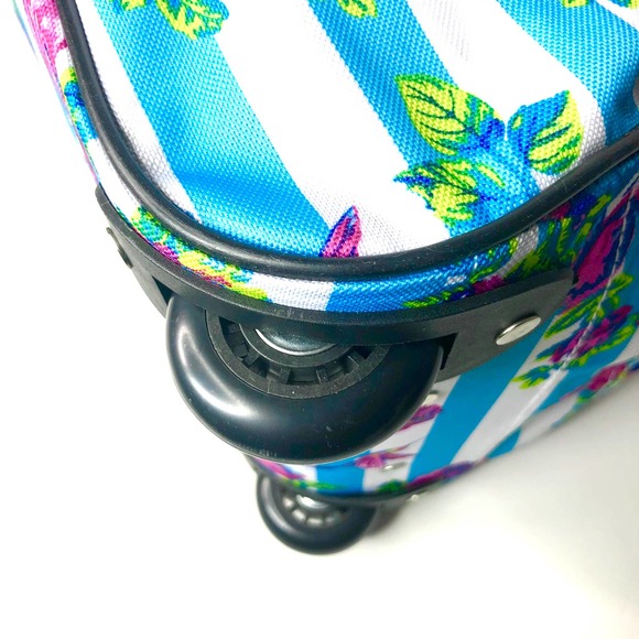 Betsey Johnson Stripe Floral 22" Rolling Duffle - Picture 7 of 12